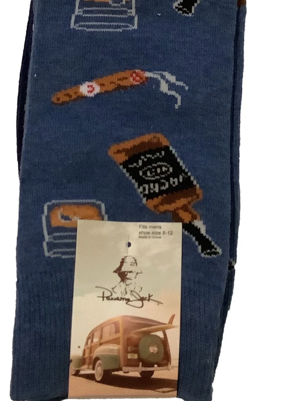 Panama Jack Whiskey & Cigar Novelty Dress Socks New